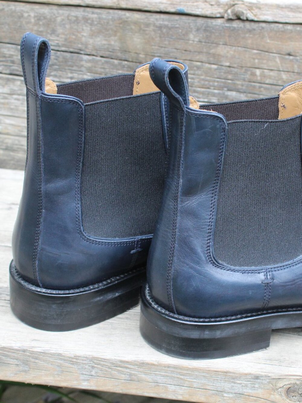 Club Monaco Blue Leather Chelsea Boots, Men's Size 11 US, Made in Italy - Picture 8 of 13